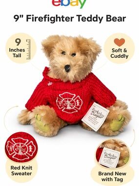 Red Firefighter Teddy Bear Plush